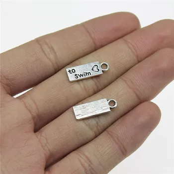 WYSIWYG Love To Swim Plate Charms Pendant DIY Jewelry Findings Antique Silver Color Tone 6x18mm 15pcs/lot
WYSIWYG Love To Swim Plate Charms Pendant DIY Jewelry Findings Antique Silver Color Tone 6x18mm 15pcs/lot