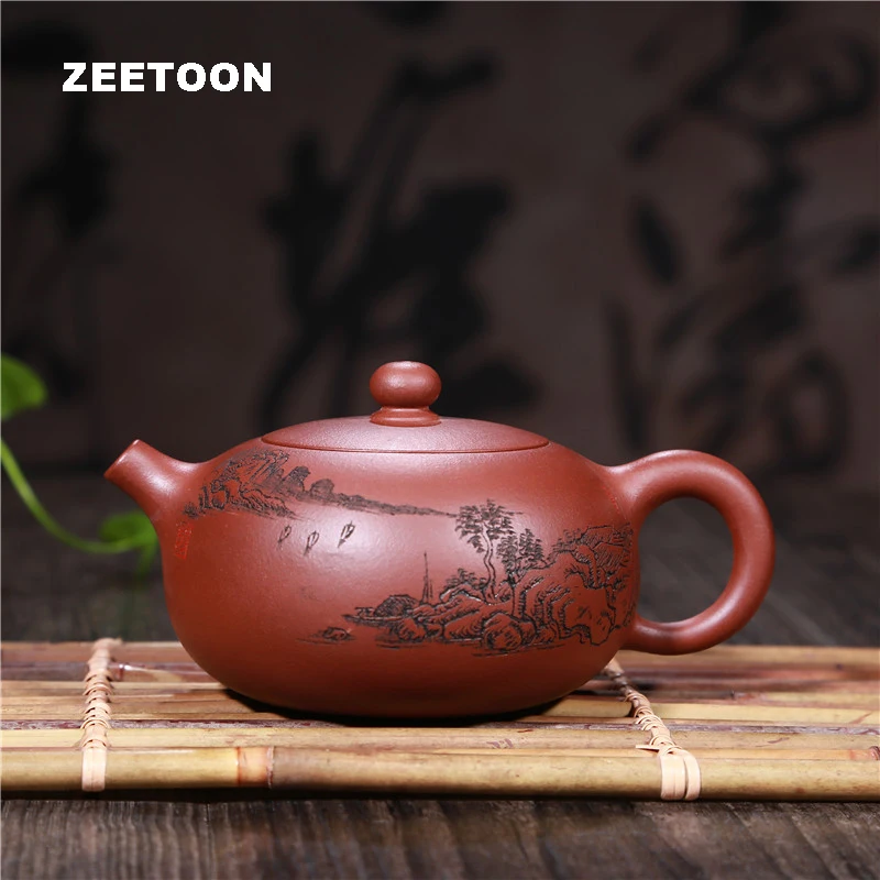 220cc Authentic Yixing Teapot Chinese Healthy Purple Clay Master Handmade Yuan Zhu Pot Landscape Beads Tea Pot Kung Fu Tea Set
220cc Authentic Yixing Teapot Chinese Healthy Purple Clay Master Handmade Yuan Zhu Pot Landscape Beads Tea Pot Kung Fu Tea Set
