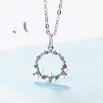 New Exquisite Temperament Sweet Fashion 925 Sterling Silver Jewelry Round Garland Flowers Crystal Pendant Necklaces H343
New Exquisite Temperament Sweet Fashion 925 Sterling Silver Jewelry Round Garland Flowers Crystal Pendant Necklaces H343