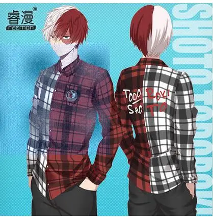 Hot Anime My Hero Academia Todoroki Shoto cosplay Costumes college is surrounded by a padded shirt of pure cotton plaid S-XXL
Hot Anime My Hero Academia Todoroki Shoto cosplay Costumes college is surrounded by a padded shirt of pure cotton plaid S-XXL