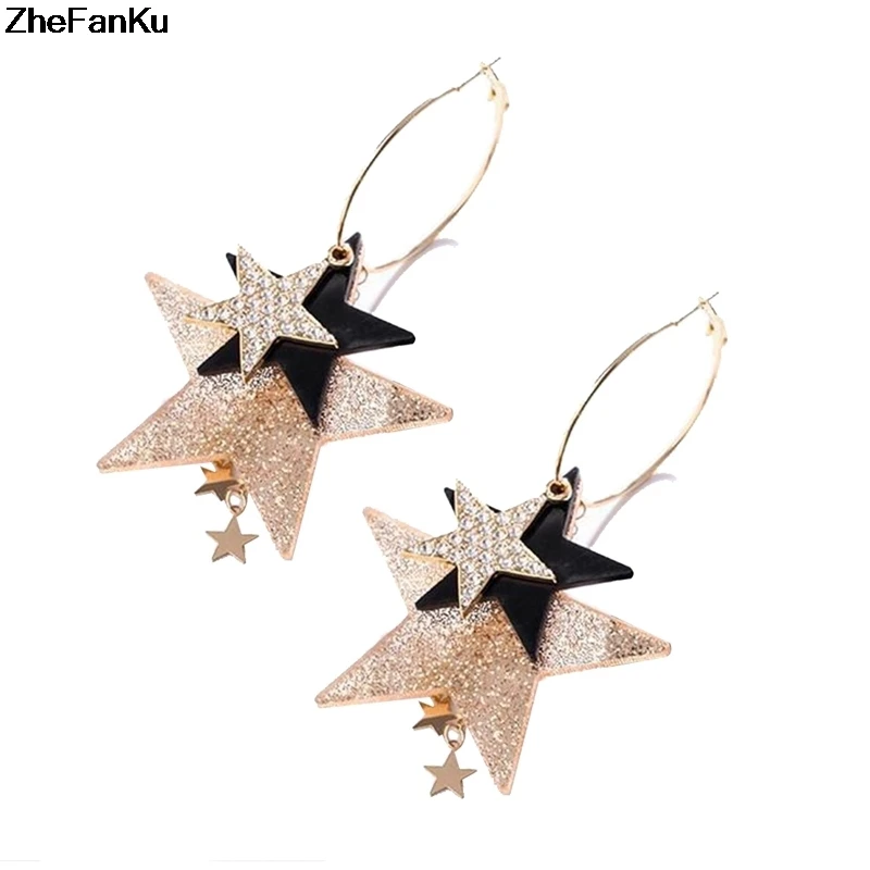 New Asymmetrical Star Long Tassel Earrings for Women Black Big Pentagram Pendant Ear Drops Dangle Earring Brincos Free Shipping
New Asymmetrical Star Long Tassel Earrings for Women Black Big Pentagram Pendant Ear Drops Dangle Earring Brincos Free Shipping