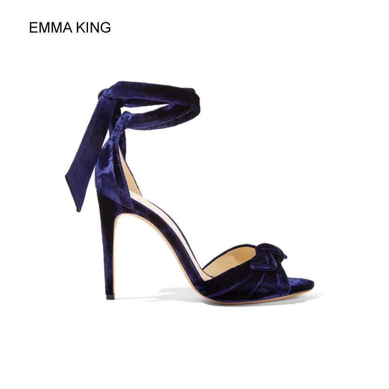 Blue Velvet Thin High Heel Cross Tied Sandals Ankle Strap Women Butterfly Decoration Open Toe Cover Heels Ladies Shoes For Party
Blue Velvet Thin High Heel Cross Tied Sandals Ankle Strap Women Butterfly Decoration Open Toe Cover Heels Ladies Shoes For Party