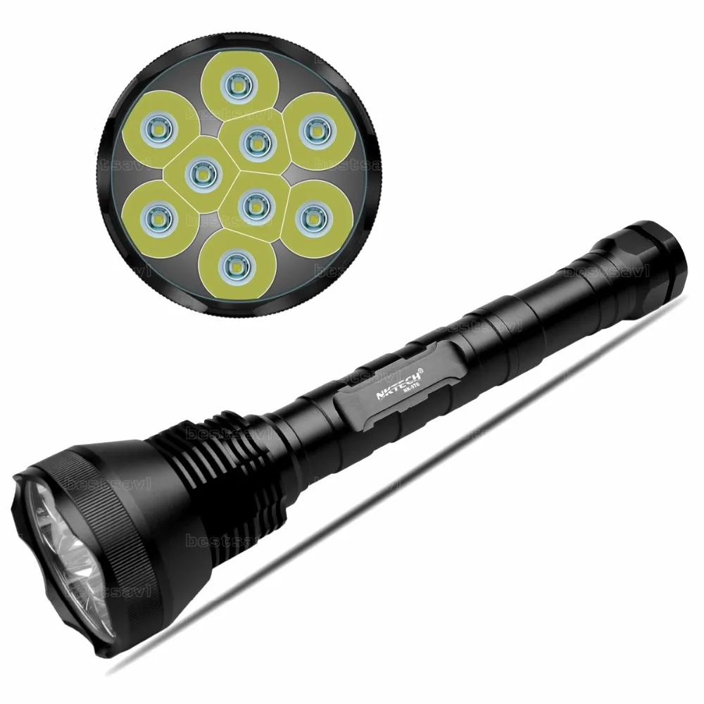 

Fashlight NKTECH Super Bright NK-9T6 9x Bulb LED 11000 Lumens 5 Modes Flashlight Torch Extended Tube For Camping Hunting