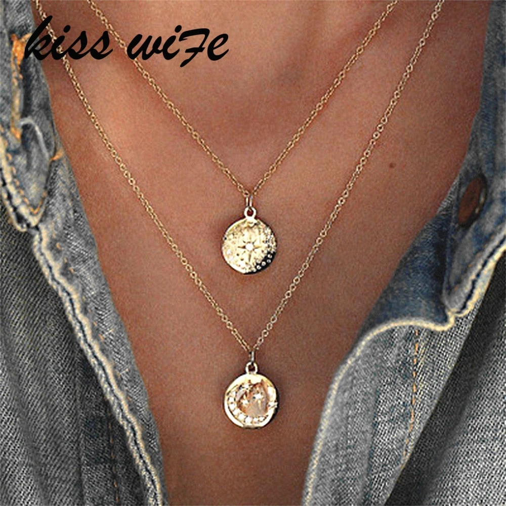 KISSWIFE Fashion New Shining Crystal Moon Star Pendant Multilayer Women's Necklace Bohemian Style Jewelry Accessories
KISSWIFE Fashion New Shining Crystal Moon Star Pendant Multilayer Women's Necklace Bohemian Style Jewelry Accessories