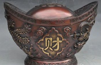 12" chinese brass copper dragon phoenix wealth yuanbao Savings Money Piggy Bank
12" chinese brass copper dragon phoenix wealth yuanbao Savings Money Piggy Bank