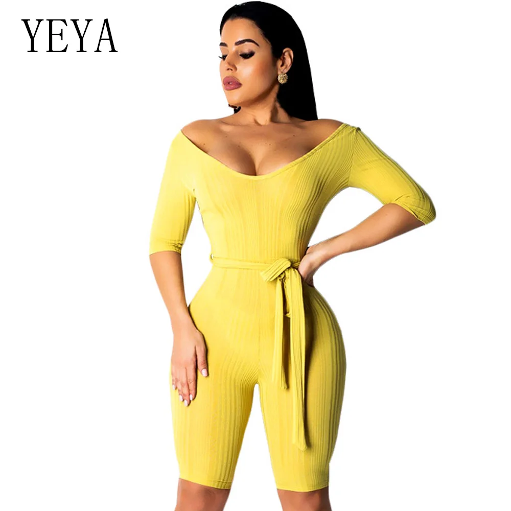 YEYA Off Shoulder Sexy Bodysuit Women Black Yellow Pink V Neck Summer Slim Club Party Rompers Womens Jumpsuit Basic Bodysuits
YEYA Off Shoulder Sexy Bodysuit Women Black Yellow Pink V Neck Summer Slim Club Party Rompers Womens Jumpsuit Basic Bodysuits