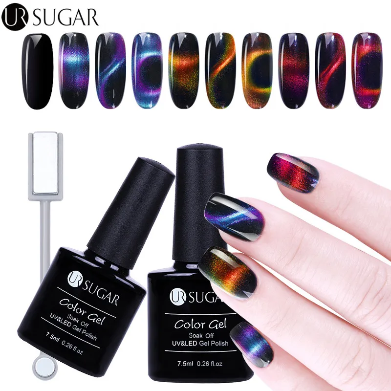 UR SUGAR 5Pcs 7.5ml 3D Chameleon Cat Eye Magnetic Gel Polish Set Soak Off UV Gel Polish & Black Color Base Coat & Magnet Stick
UR SUGAR 5Pcs 7.5ml 3D Chameleon Cat Eye Magnetic Gel Polish Set Soak Off UV Gel Polish & Black Color Base Coat & Magnet Stick