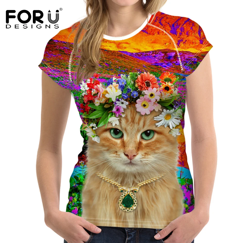 FORUDESIGNS Women T-shirt Summer Casual Tops Tees Teens Girls Kawaii Cat t shirts Bright O-Neck T Shirt Feminism Cat Shirt Women
FORUDESIGNS Women T-shirt Summer Casual Tops Tees Teens Girls Kawaii Cat t shirts Bright O-Neck T Shirt Feminism Cat Shirt Women