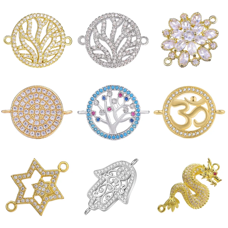 Juya DIY Needlework Jewelry Findings Handmade Cubic Zirconia Copper Decorative Charm Connectors For Bracelets Earrings Making
Juya DIY Needlework Jewelry Findings Handmade Cubic Zirconia Copper Decorative Charm Connectors For Bracelets Earrings Making