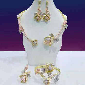 GODKI New Trendy Luxury Leaf Flowr African Necklace Earring Set Jewelry Set For Women Wedding Zircon CZ Dubai Bridal jewelry Set
GODKI New Trendy Luxury Leaf Flowr African Necklace Earring Set Jewelry Set For Women Wedding Zircon CZ Dubai Bridal jewelry Set