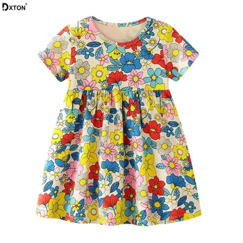 Dxton Princess Kids Dress Flower Print Short Sleeve Girl Summer Dress Cartoon Baby Girls Costume Cotton Children Clothing 2-7Y
Dxton Princess Kids Dress Flower Print Short Sleeve Girl Summer Dress Cartoon Baby Girls Costume Cotton Children Clothing 2-7Y