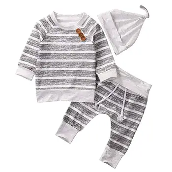 Oklady Newborn Baby Boys Grey Hoodie Sweatshirt Top + Striped Pants Outfits Set Toddling Around Clothes
Oklady Newborn Baby Boys Grey Hoodie Sweatshirt Top + Striped Pants Outfits Set Toddling Around Clothes
