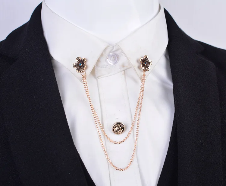 Metal Rhinestone Small Flower Brooch Male Shirt Collar Pin Buckle Banquet Suit Tassel Brooch Pin Accessories
Metal Rhinestone Small Flower Brooch Male Shirt Collar Pin Buckle Banquet Suit Tassel Brooch Pin Accessories