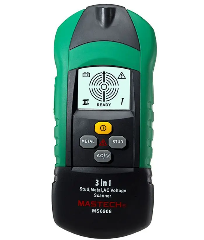 MASTECH MS6906 Multifunctional detector can detect metallic and non-metallic objects inside the wall.
MASTECH MS6906 Multifunctional detector can detect metallic and non-metallic objects inside the wall.
