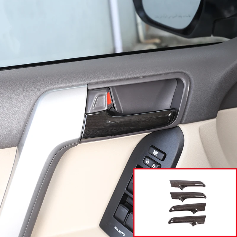 Car Accessories Interior Door Handle Protection Decoration Cover Trim For Toyota Overbearing 2010-2018 Black Wood Grain 4 Pcs | Автомобили