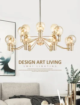 Spain Design Golden Chandelier with Glass Shade / 
Spain Design Golden Chandelier with Glass Shade /