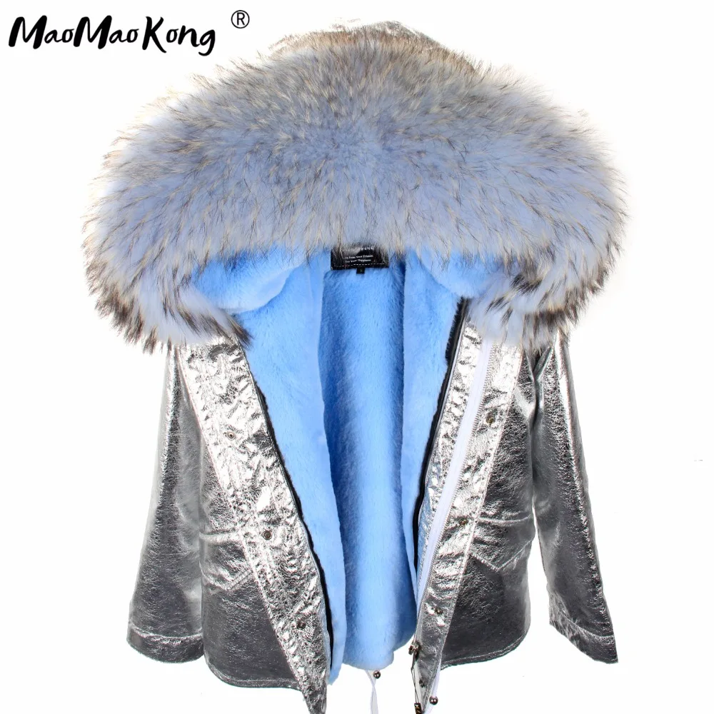 MAO MAO KONG winter jacket short natural raccoon fur collar fur hooded detachable faux fur lining warm slim jacket
MAO MAO KONG winter jacket short natural raccoon fur collar fur hooded detachable faux fur lining warm slim jacket