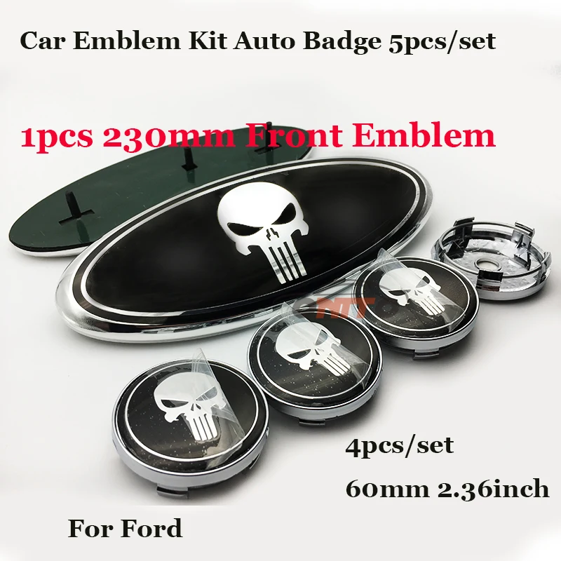 5pcs/set 230mm Car front hood emblem 60mm Car wheels cap for punisher logo badge for kuga fusion fiesta transit mustang
5pcs/set 230mm Car front hood emblem 60mm Car wheels cap for punisher logo badge for kuga fusion fiesta transit mustang