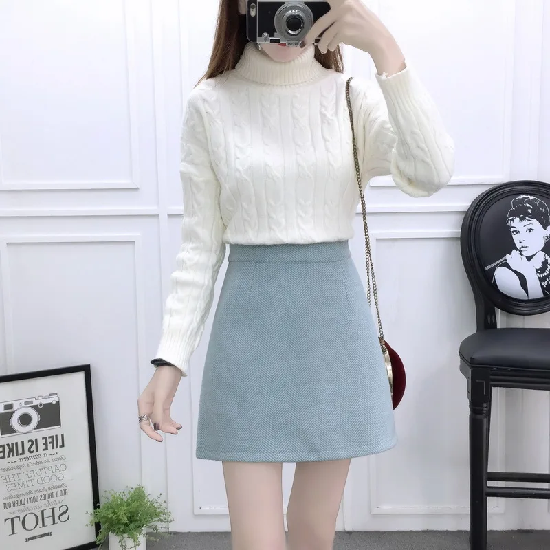 fashion suits new winter turtleneck pullover sweater & skirt of tall waist A word two-piece outfit women cloting set vestido
fashion suits new winter turtleneck pullover sweater & skirt of tall waist A word two-piece outfit women cloting set vestido