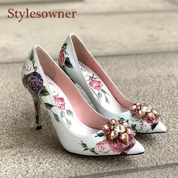 Stylesowner Women Autumn Printed Pumps Shoe Rhinestone Buckle Pointed Toe Shallow Mouth Slip on Shoe Dress Shoes Flower
Stylesowner Women Autumn Printed Pumps Shoe Rhinestone Buckle Pointed Toe Shallow Mouth Slip on Shoe Dress Shoes Flower