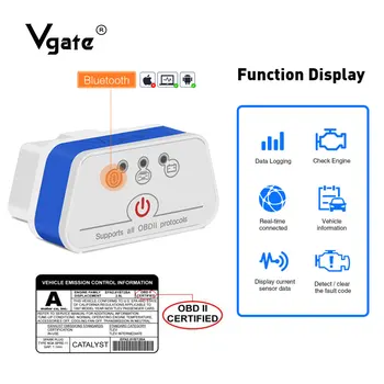 OBD2 Vgate iCar2 ELM327 Bluetooth car diagnostics scanner OBDII Code reader PK elm 327 v1.5 escaner automotivo obd 2 scan-tool
OBD2 Vgate iCar2 ELM327 Bluetooth car diagnostics scanner OBDII Code reader PK elm 327 v1.5 escaner automotivo obd 2 scan-tool