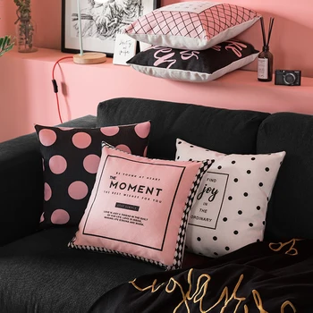 45x45cm Nordic pink black geometric cushion cover cotton linen printed throw pillowcase fashion decorative waist pillow cover
45x45cm Nordic pink black geometric cushion cover cotton linen printed throw pillowcase fashion decorative waist pillow cover