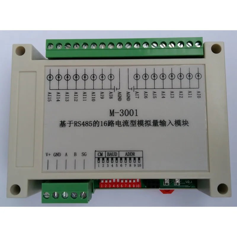 16-channel current analog input 485 signal collector Standard Modbus RTU, support 02, 03, 16 function code
16-channel current analog input 485 signal collector Standard Modbus RTU, support 02, 03, 16 function code