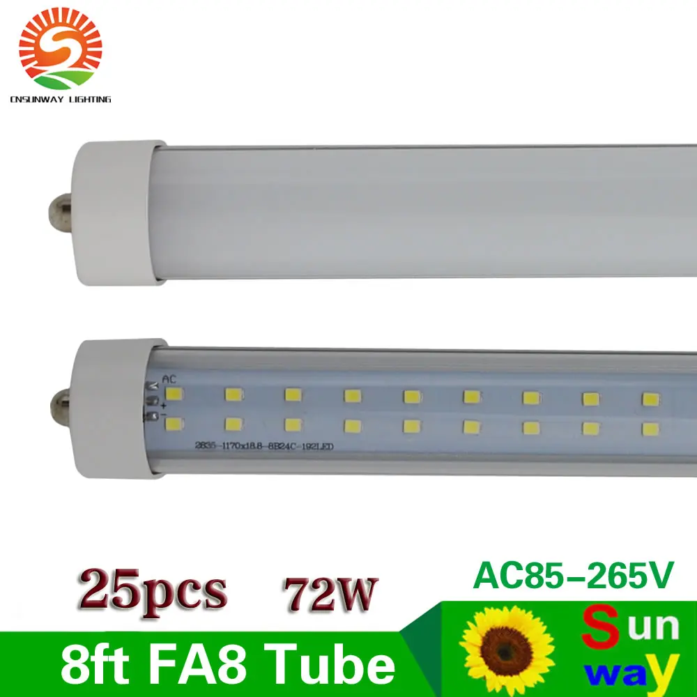 CNSUNWAY Single Pin FA8 Led Tube Light 72W 8ft 2.4m double side Led Lamp F96 fluorescent bulbs replacement Indoor Lighting 25pcs
CNSUNWAY Single Pin FA8 Led Tube Light 72W 8ft 2.4m double side Led Lamp F96 fluorescent bulbs replacement Indoor Lighting 25pcs