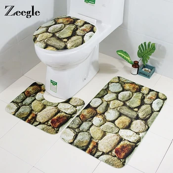Zeegle Pebble Printed 3Pcs Bath Mats Set Bathroom Carpet Non-Slip Mat For Toilet Bath Rugs Lid Toilet Cover Bathroom Floor Mats
Zeegle Pebble Printed 3Pcs Bath Mats Set Bathroom Carpet Non-Slip Mat For Toilet Bath Rugs Lid Toilet Cover Bathroom Floor Mats