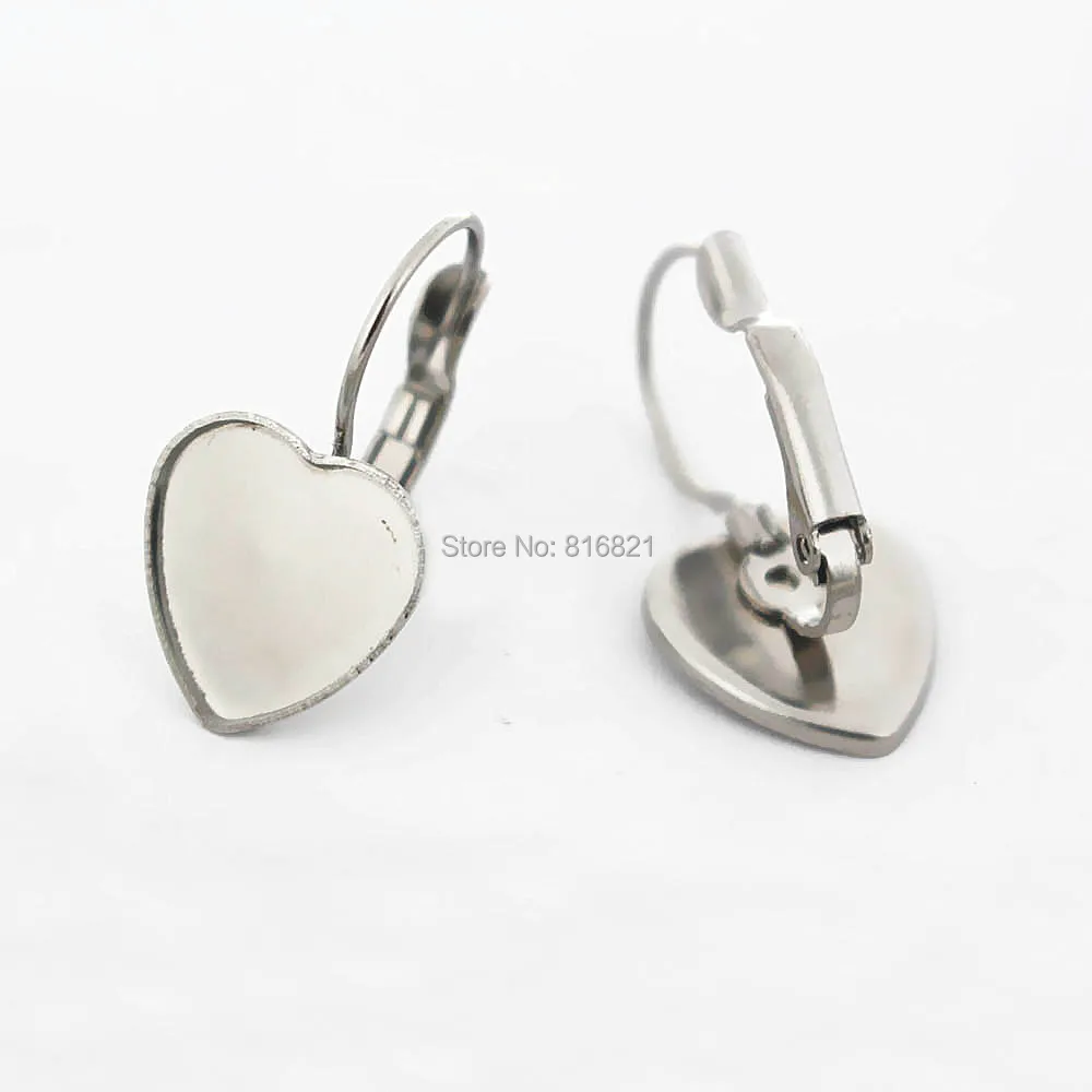 12mm Stainless Steel Ear Clip Wire Hook Earrings Settings with Heart Bezel Resin Cameo Cabochons Bases DIY Findings Stuffs
12mm Stainless Steel Ear Clip Wire Hook Earrings Settings with Heart Bezel Resin Cameo Cabochons Bases DIY Findings Stuffs