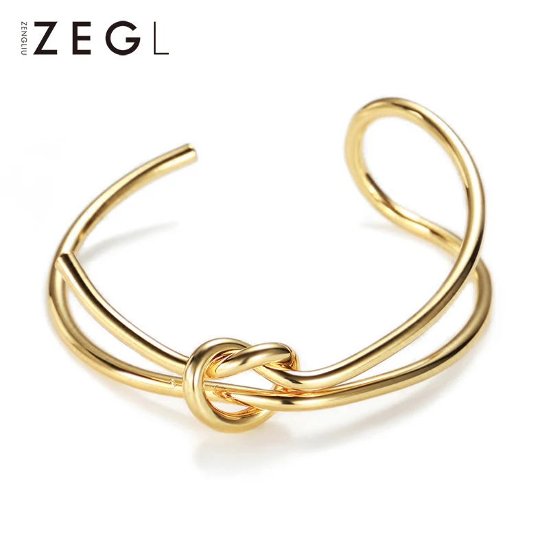 ZEGL Double Ring Knot Bracelet Open Bracelet Women's Golden Bracelet Couple Bracelet
ZEGL Double Ring Knot Bracelet Open Bracelet Women's Golden Bracelet Couple Bracelet