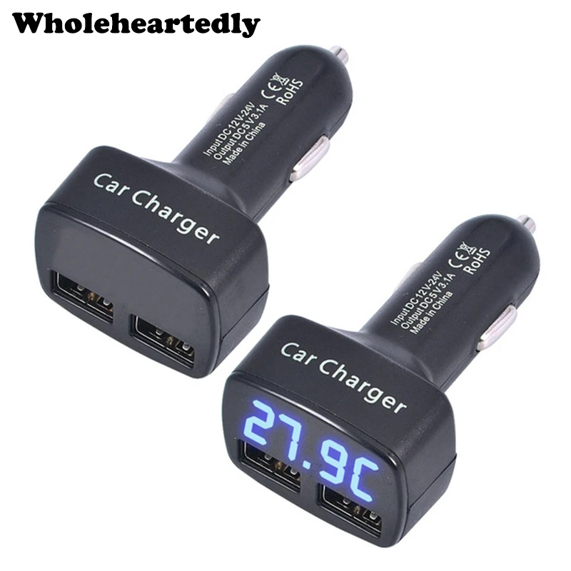 Universal 4 in 1 Car Dual USB Charger DC 5V 3.1A with Voltage/temperature/Current Meter Tester Adapter Digital LED Display
Universal 4 in 1 Car Dual USB Charger DC 5V 3.1A with Voltage/temperature/Current Meter Tester Adapter Digital LED Display