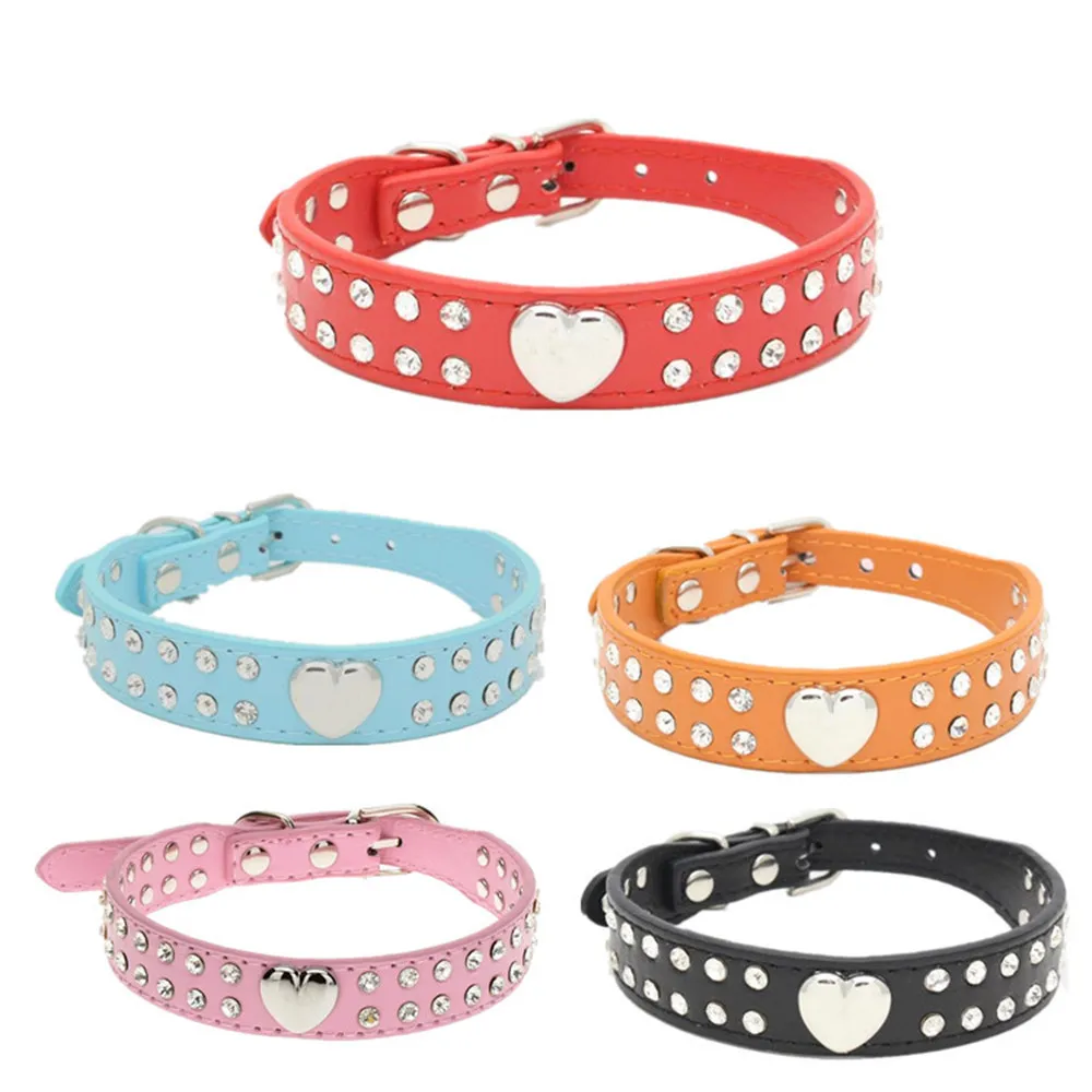 PU Leather Dog Collar Bling Rhinestone Heart Pet Collar Adjustable Buckle Cat Puppy Pet Supplies Cat Accessories
PU Leather Dog Collar Bling Rhinestone Heart Pet Collar Adjustable Buckle Cat Puppy Pet Supplies Cat Accessories