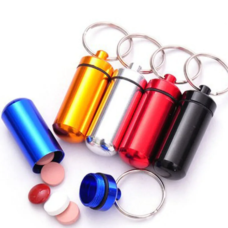 Mini waterproof pill box key rings metal keychain storage sealed medicine bottle key chain outdoor travel portable bottles J40
Mini waterproof pill box key rings metal keychain storage sealed medicine bottle key chain outdoor travel portable bottles J40