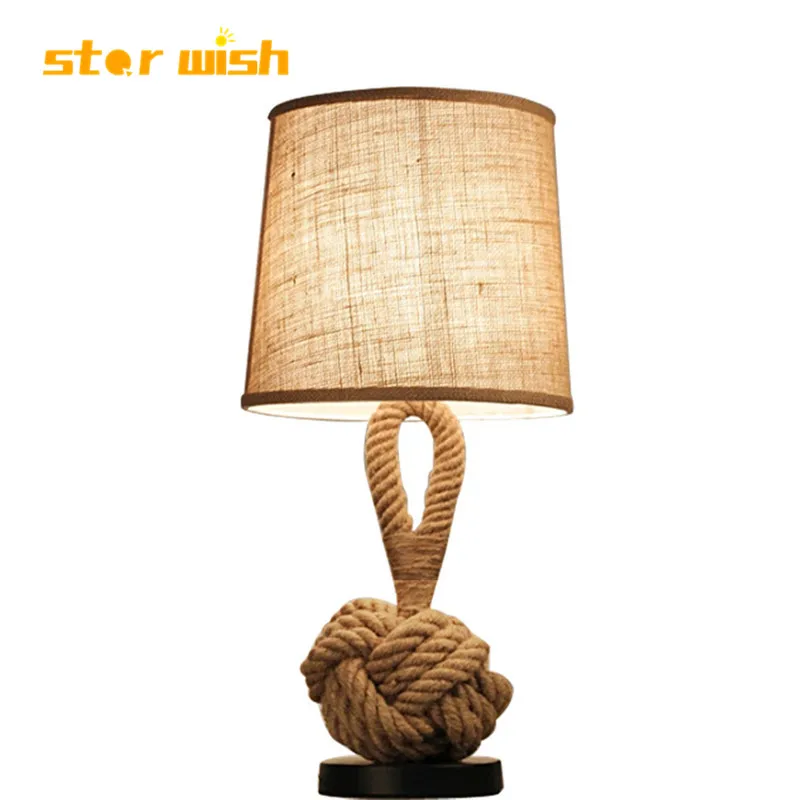 star wish American bedside lamp retro personality creative LED table lamp bedroom study hotel room hemp rope decoration
star wish American bedside lamp retro personality creative LED table lamp bedroom study hotel room hemp rope decoration