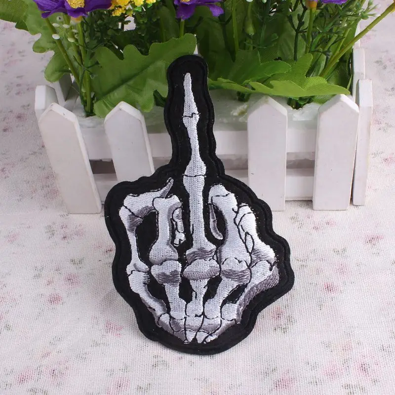 Finger Skeleton Skull Patch Biker Cheap Embroidered Band Iron On Patches For Clothing Letter Punk Patch Applique Unicorn Alien
Finger Skeleton Skull Patch Biker Cheap Embroidered Band Iron On Patches For Clothing Letter Punk Patch Applique Unicorn Alien