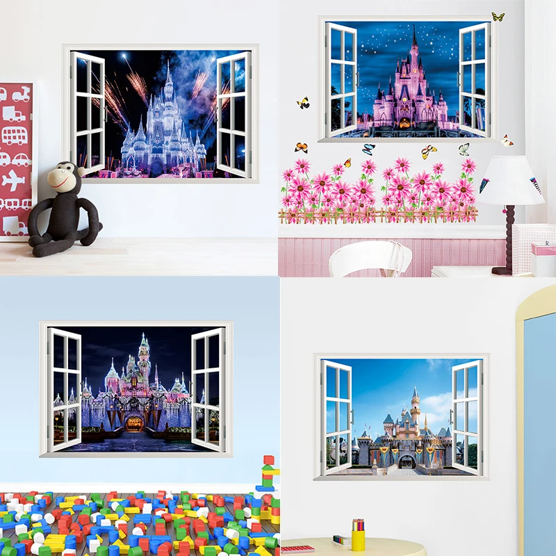 4 styles newest 3D window view Ancient Princess Castle home decals wall sticker for kids room girls bedroom mural poster
4 styles newest 3D window view Ancient Princess Castle home decals wall sticker for kids room girls bedroom mural poster