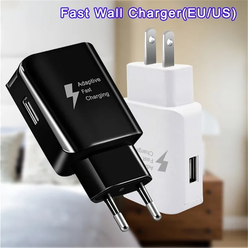 

Adaptive Fast Charger For Samsung S10 Plus S9 S8 note 9 charger 5V 2A EU US Plug For Galaxy S9 S10 S8 Samsung A40 A50 Charger