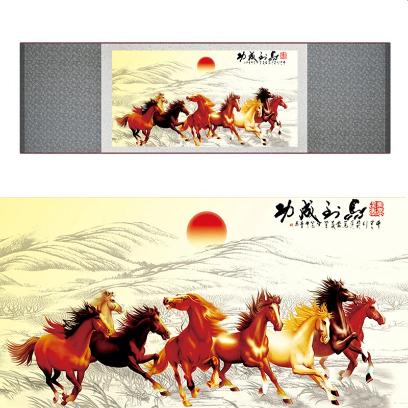 top quality Chinese Horse silk painting Horse art painting Silk scroll art painting eight horse painting 19062701
top quality Chinese Horse silk painting Horse art painting Silk scroll art painting eight horse painting 19062701