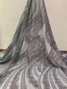 Gold and silver thread embroidered beaded sequins African lace fabric French mesh tulle for evening party dress DIY clothing
Gold and silver thread embroidered beaded sequins African lace fabric French mesh tulle for evening party dress DIY clothing