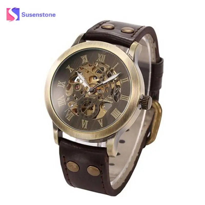 Fashion Brand Men's Luxury Quartz Wristwatches Steampunk Bronze Skeleton Auto Mechanical Leather Wrist Watch Male Clock for boys
Fashion Brand Men's Luxury Quartz Wristwatches Steampunk Bronze Skeleton Auto Mechanical Leather Wrist Watch Male Clock for boys