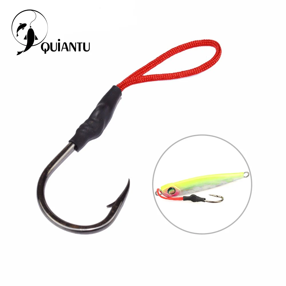 QUIANTU 5pcs/lot 1/0# 2/0# 3/0# 4/0# 5/0# stainless steel jig spoon fishing hook PE line salt jig assist sea fishing tackle hook
QUIANTU 5pcs/lot 1/0# 2/0# 3/0# 4/0# 5/0# stainless steel jig spoon fishing hook PE line salt jig assist sea fishing tackle hook