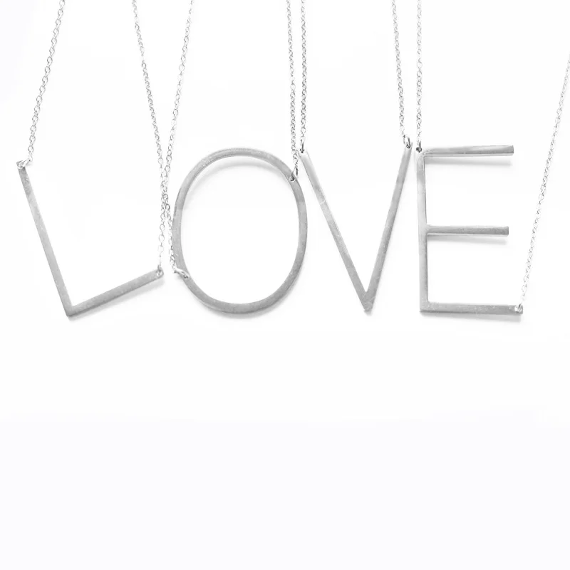 Fast Shipping SilverColor 26 Letter Alphabet Pendant Necklace Free combination Initial Charm Women Jewelry A-S
Fast Shipping SilverColor 26 Letter Alphabet Pendant Necklace Free combination Initial Charm Women Jewelry A-S