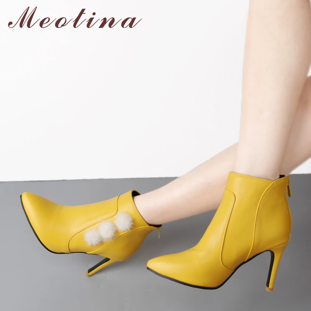 Meotina Ankle Boots Thin Heels Boots Winter Real Rabbit Fur Boots Women Zipper Sexy Lady Autumn Short Shoes Black White Big 46
Meotina Ankle Boots Thin Heels Boots Winter Real Rabbit Fur Boots Women Zipper Sexy Lady Autumn Short Shoes Black White Big 46
