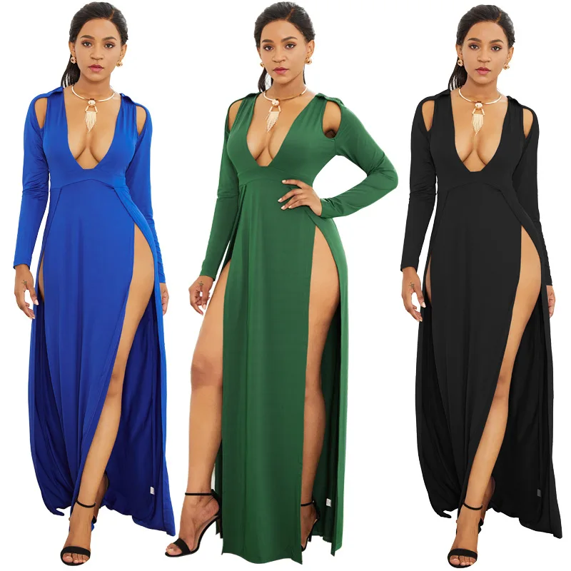Elegant Party Dress Women Stretch Long Sleeve High Waist Split Long Dress Spring 2019 Sexy Low Cut Dress Robe Femme Big Size 3XL
Elegant Party Dress Women Stretch Long Sleeve High Waist Split Long Dress Spring 2019 Sexy Low Cut Dress Robe Femme Big Size 3XL