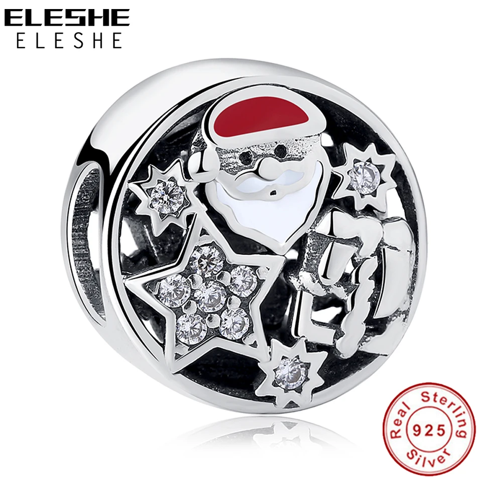ELESHE 925 Sterling Silver Christmas Snowflake Star Crystal Charms Pendant Fit Charm Bracelet Jewelry Making Gift
ELESHE 925 Sterling Silver Christmas Snowflake Star Crystal Charms Pendant Fit Charm Bracelet Jewelry Making Gift