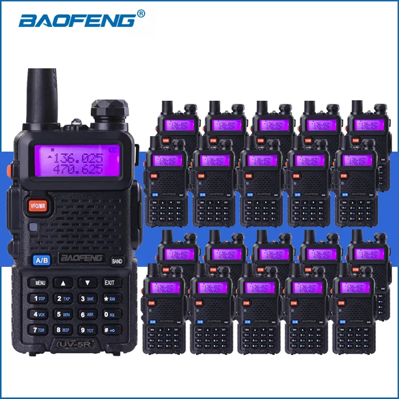 20pcs Baofeng UV-5R VHF UHF Walkie Talkie Handheld 5r Two Way Ham Radio UV5R Portable Walkie Talkie Radio Communicator CB Radio
20pcs Baofeng UV-5R VHF UHF Walkie Talkie Handheld 5r Two Way Ham Radio UV5R Portable Walkie Talkie Radio Communicator CB Radio