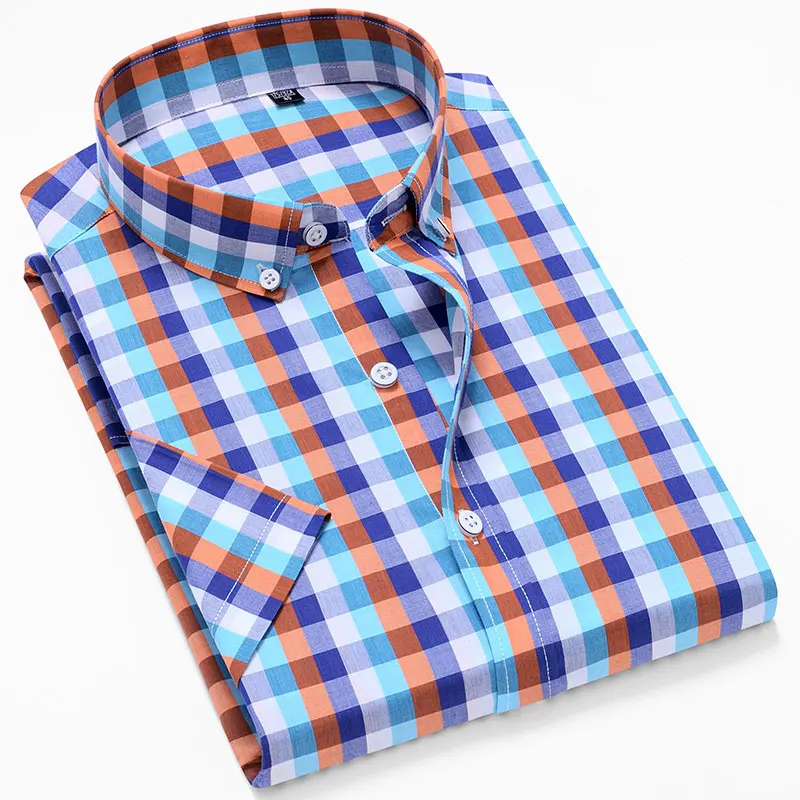 100% Cotton Summer New Fashion Men's Short Sleeve Plaid Casual Shirts Social Button-down Classic Work Soft Business Dress Shirt
100% Cotton Summer New Fashion Men's Short Sleeve Plaid Casual Shirts Social Button-down Classic Work Soft Business Dress Shirt