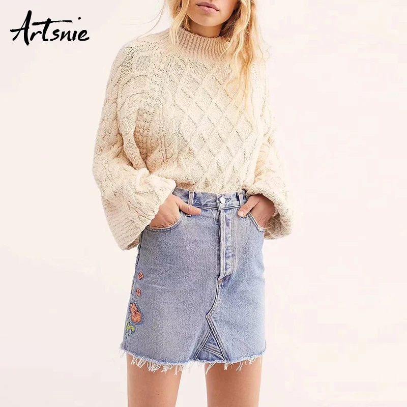 Artsnie Beige Winter Turtleneck Knitted Pullovers Women Casual Tricot Lantern Sleeve Sweaters Autumn 2018 Pull Femme Jumpers
Artsnie Beige Winter Turtleneck Knitted Pullovers Women Casual Tricot Lantern Sleeve Sweaters Autumn 2018 Pull Femme Jumpers