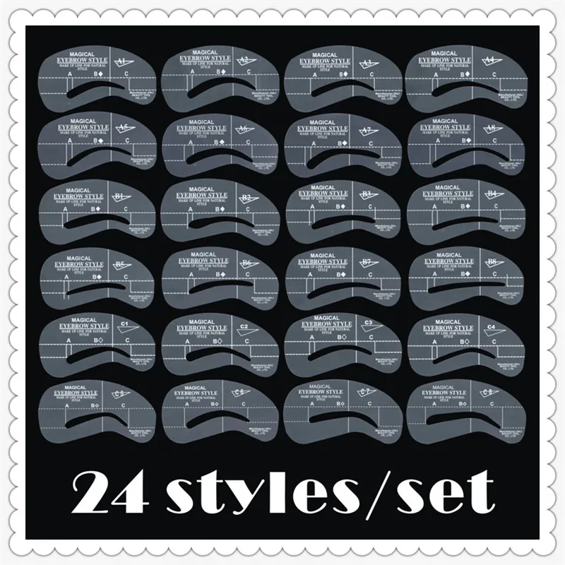 Eyebrow stencils 24 styles reusable eyebrow set template drawing stencils guide card make up tools 100 eyebrow sets(2400pcs)/lot
Eyebrow stencils 24 styles reusable eyebrow set template drawing stencils guide card make up tools 100 eyebrow sets(2400pcs)/lot